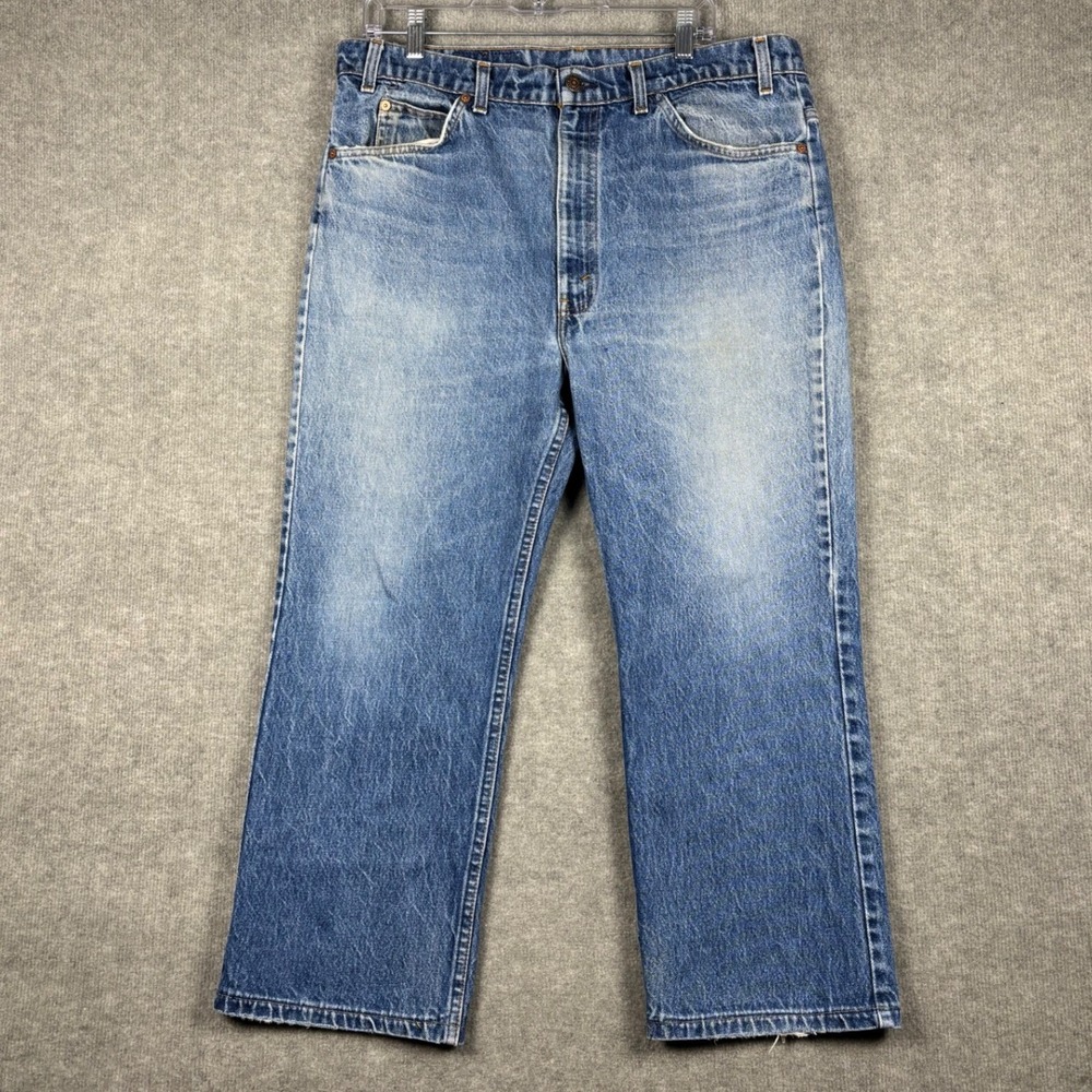 Levi's‎ 517 Bootcut Orange Tab Jeans 38x25 Blue Made in USA Denim 90's